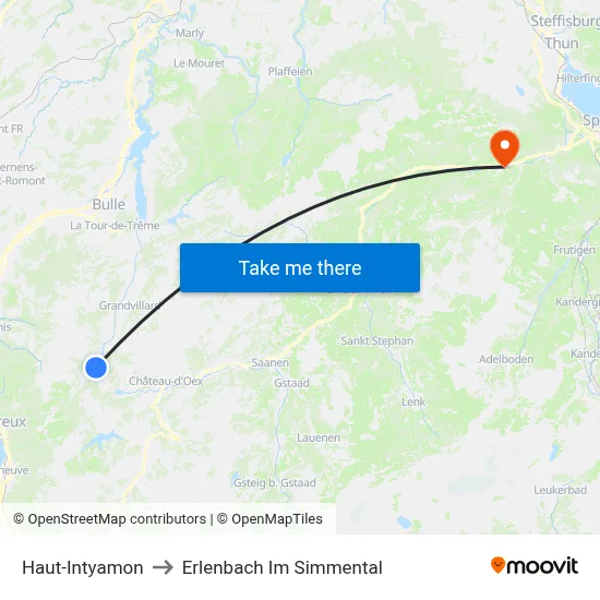 Haut-Intyamon to Erlenbach Im Simmental map