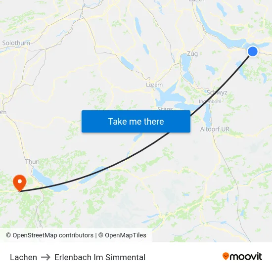 Lachen to Erlenbach Im Simmental map