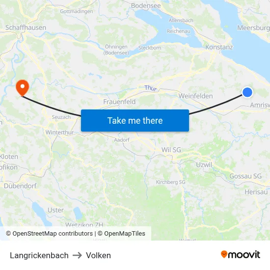 Langrickenbach to Volken map