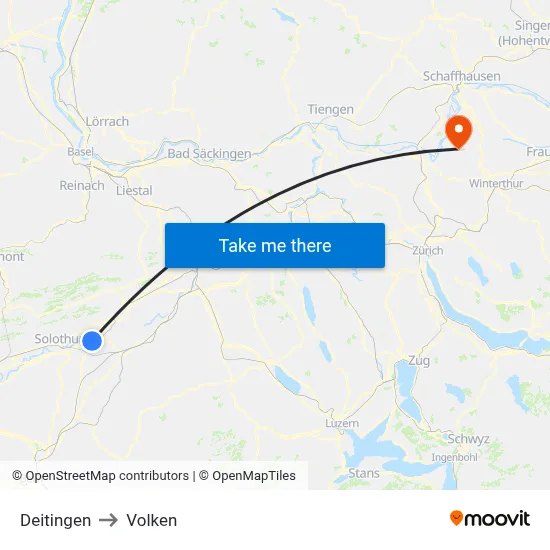 Deitingen to Volken map