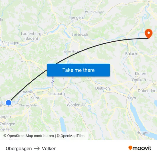 Obergösgen to Volken map
