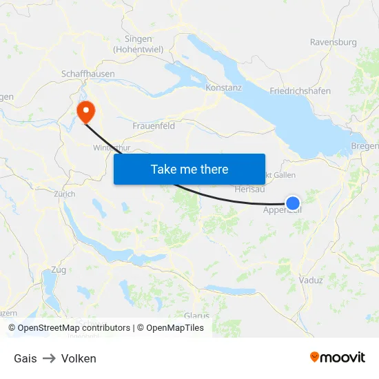 Gais to Volken map