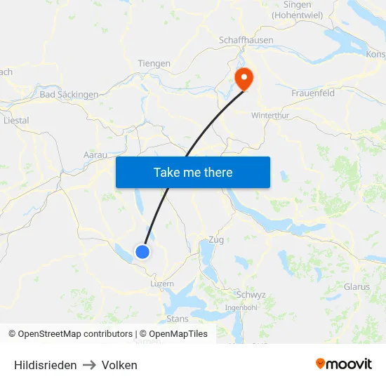 Hildisrieden to Volken map