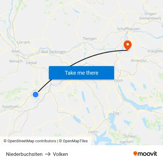 Niederbuchsiten to Volken map