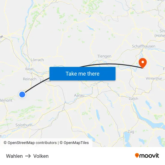 Wahlen to Volken map