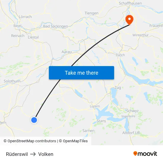 Rüderswil to Volken map