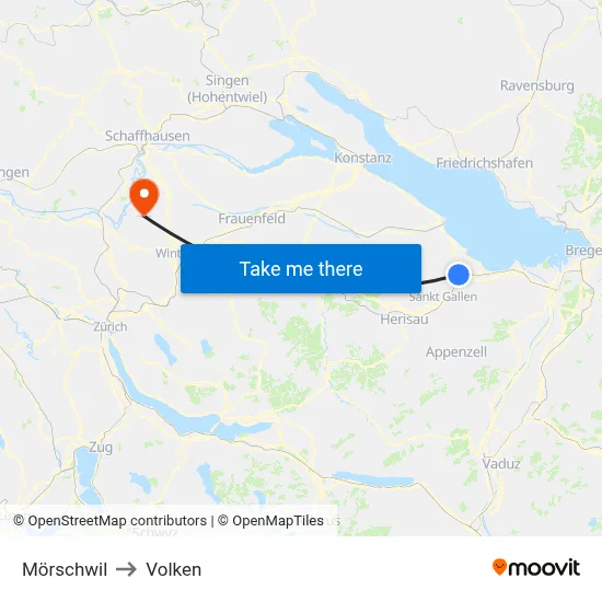 Mörschwil to Volken map