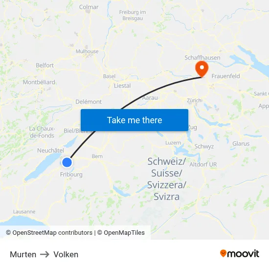 Murten to Volken map