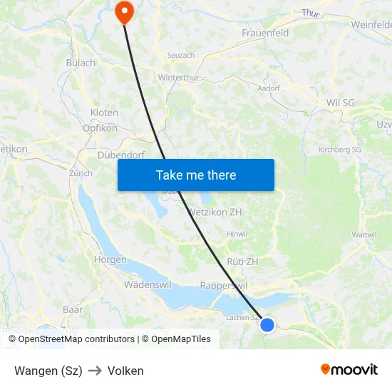 Wangen (Sz) to Volken map