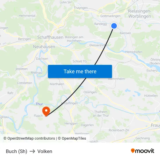 Buch (Sh) to Volken map