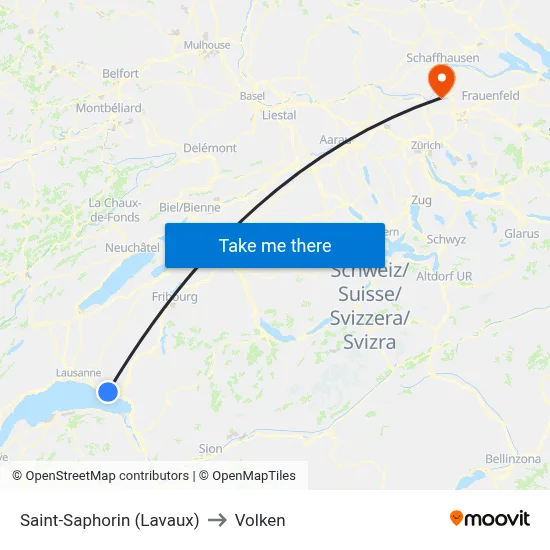 Saint-Saphorin (Lavaux) to Volken map