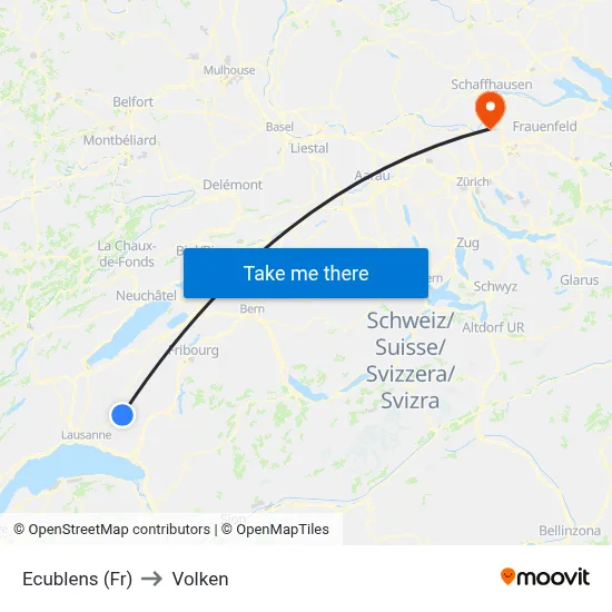 Ecublens (Fr) to Volken map
