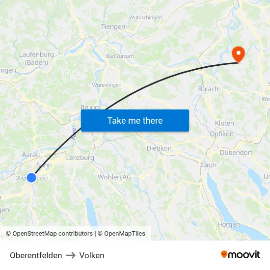 Oberentfelden to Volken map