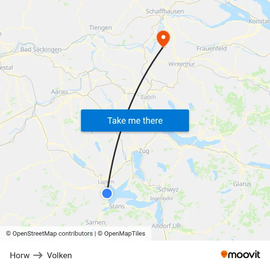Horw to Volken map