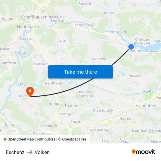 Eschenz to Volken map