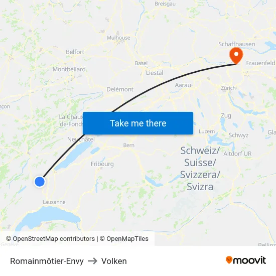 Romainmôtier-Envy to Volken map