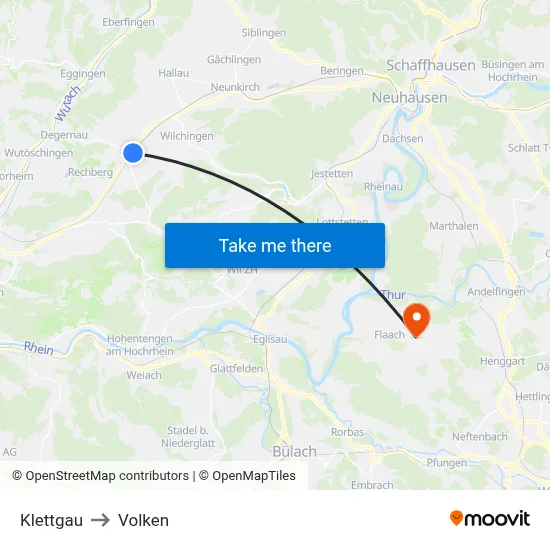 Klettgau to Volken map