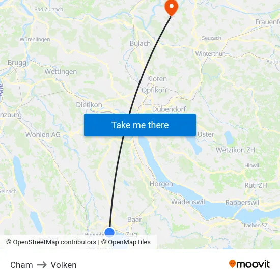 Cham to Volken map