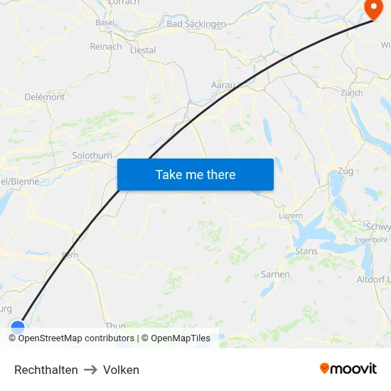Rechthalten to Volken map