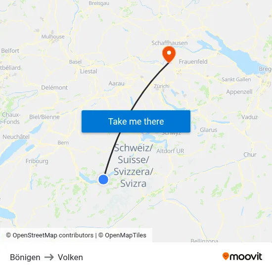Bönigen to Volken map