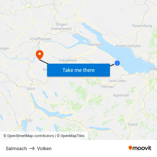 Salmsach to Volken map