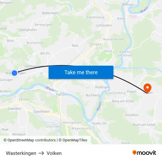 Wasterkingen to Volken map