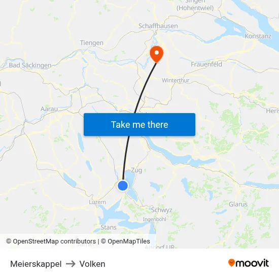 Meierskappel to Volken map