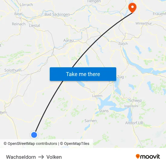 Wachseldorn to Volken map
