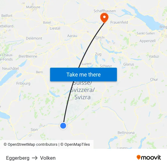 Eggerberg to Volken map