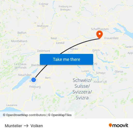 Muntelier to Volken map