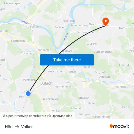 Höri to Volken map