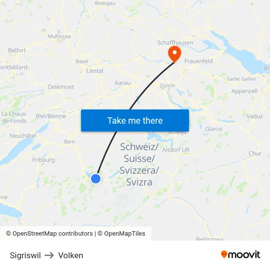 Sigriswil to Volken map