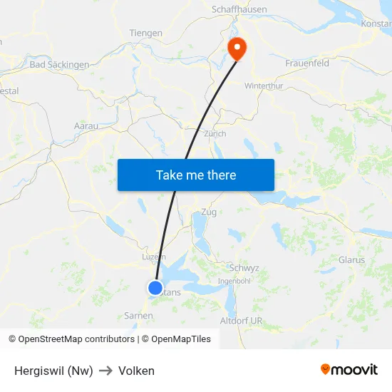 Hergiswil (Nw) to Volken map