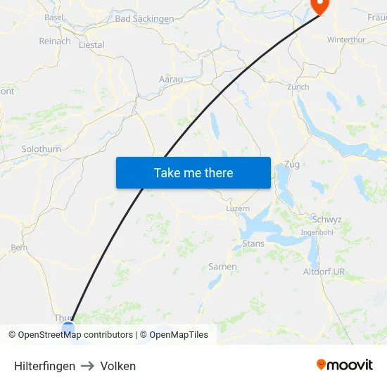 Hilterfingen to Volken map