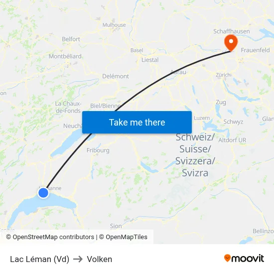 Lac Léman (Vd) to Volken map