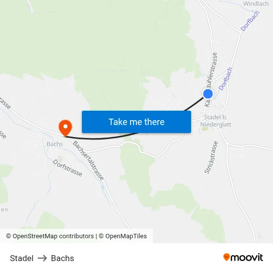 Stadel to Bachs map