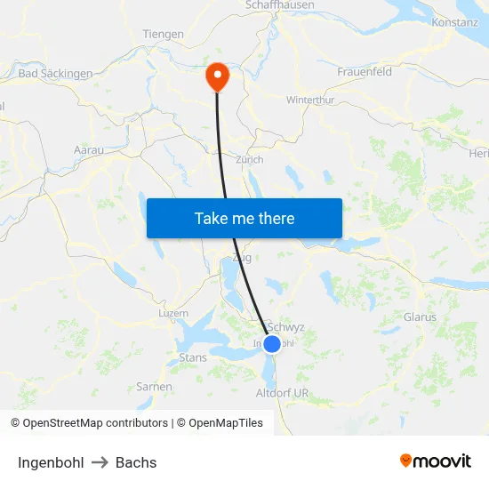 Ingenbohl to Bachs map