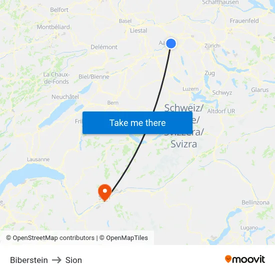 Biberstein to Sion map