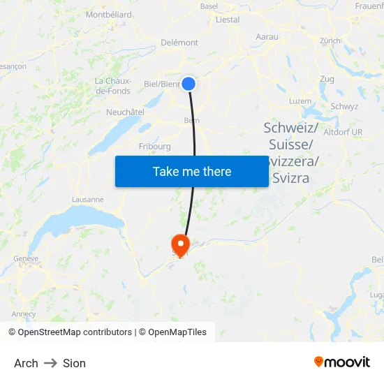 Arch to Sion map