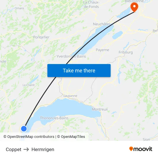 Coppet to Hermrigen map