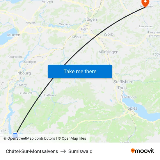 Châtel-Sur-Montsalvens to Sumiswald map