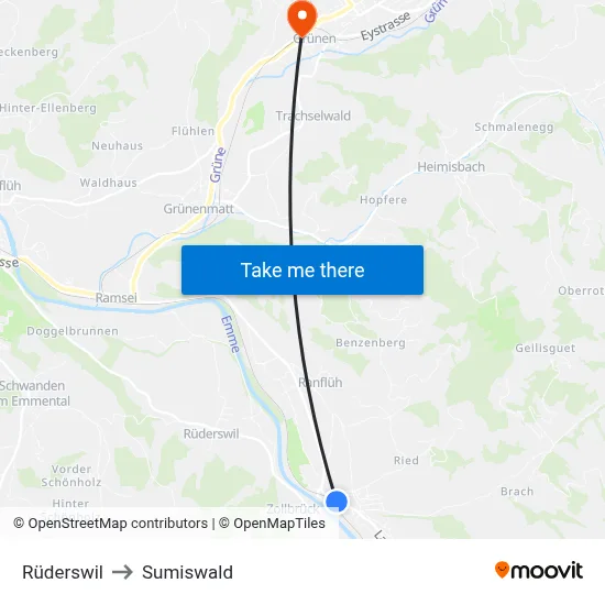 Rüderswil to Sumiswald map