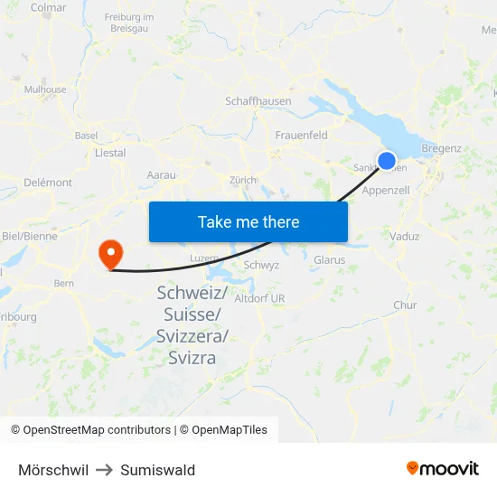 Mörschwil to Sumiswald map