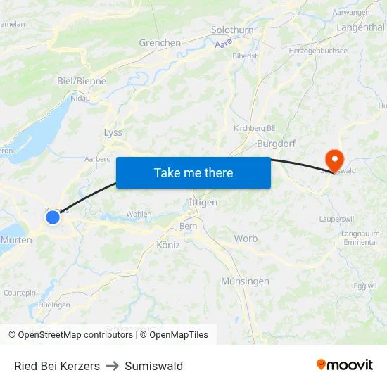 Ried Bei Kerzers to Sumiswald map