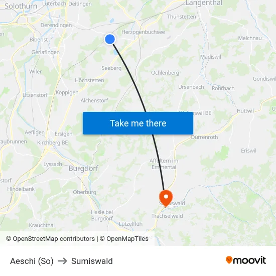 Aeschi (So) to Sumiswald map
