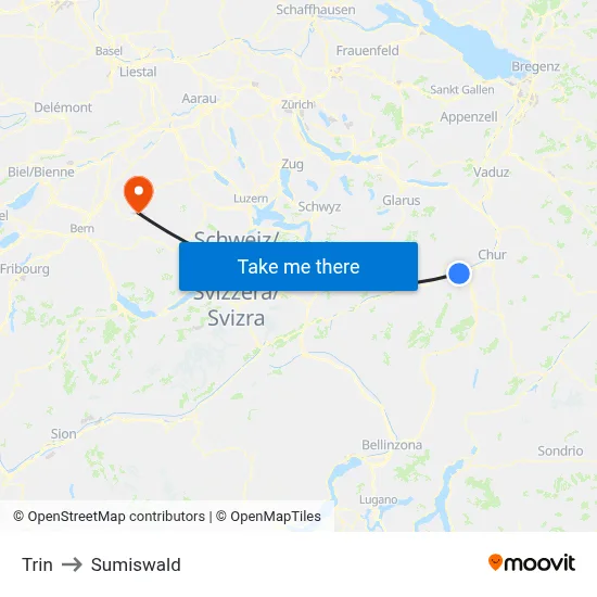 Trin to Sumiswald map