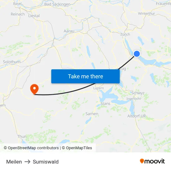 Meilen to Sumiswald map