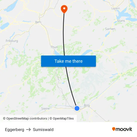 Eggerberg to Sumiswald map