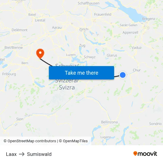 Laax to Sumiswald map