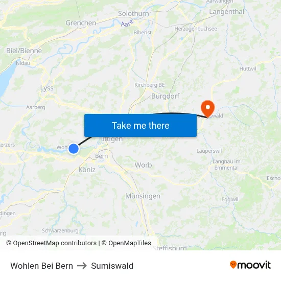 Wohlen Bei Bern to Sumiswald map